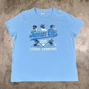 Kansas City Royals 2015 League Champion T-Shirt MLB Baseball Tee Blue Womens XL